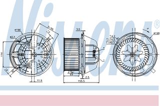 BLOWER BMW 3-SERIES E90  05- ΚΑΙΝ. NISSENS 87118 BMW 1 BMW 3 BMW X1 BMW X3 BMW X4 BMW Z4