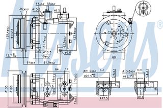 A/C COMPRESSOR HYUNDAI WHEEL L ΚΑΙΝ. NISSENS 890147