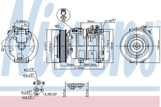 A/C COMPR TOYOTA COROLLA 01- ΚΑΙΝ. NISSENS 890166 TOYOTA CELICA TOYOTA PICNIC