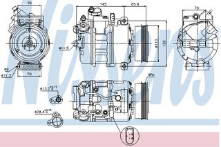 A/C COMPRESSOR AUDI A4 00-07 ΚΑΙΝ. NISSENS 89023 AUDI A4 AUDI A6