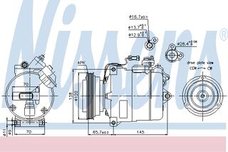 A/C COMPRESSOR AUDI A6  97- ΚΑΙΝ. NISSENS 89027 AUDI A4 AUDI A6 SKODA SUPERB VW PASSAT