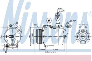 A/C COMPRESS 3-SERIES(E46) 98- ΚΑΙΝ. NISSENS 89034 BMW 3 BMW 5