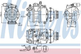 A/C COMPRE TRANSPORTER T5  03- ΚΑΙΝ. NISSENS 89036 VW MULTIVAN VW PHAETON VW TOUAREG VW TRANSPORTER