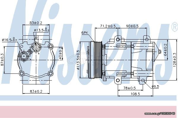 A/C COMPRES FORD GALAXY  95-07 ΚΑΙΝ. NISSENS 89046 FORD GALAXY