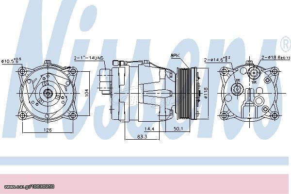 A/C COMPR VW-GOLF III 91-98 ΚΑΙΝ. NISSENS 89048 VW GOLF VW VENTO