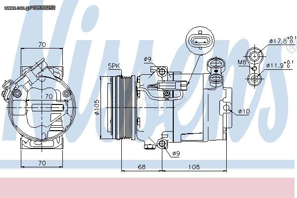 A/C COMPRESSOR ASTRA H 1.4 16V ΚΑΙΝ. NISSENS 89050 OPEL ASTRA OPEL ZAFIRA