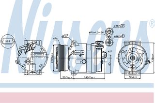 A/C COMPRESSOR VECTRA B   95- ΚΑΙΝ. NISSENS 89057 OPEL FRONTERA OPEL VECTRA