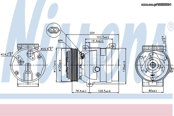 A/C COMPRESSOR RENA MASTER 98- ΚΑΙΝ. NISSENS 89063 NISSAN INTERSTAR NISSAN PRIMASTAR OPEL MOVANO OPEL VIVARO RENAULT 21 RENAULT 25 RENAULT AVANTIME RENAULT MASTER RENAULT MEGANE RENAULT SCENIC RENAUL