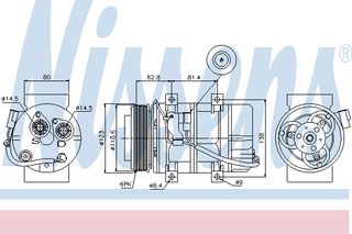 A/C COMPRESSOR VOLVO S60   00- ΚΑΙΝ. NISSENS 89069 VOLVO S60 VOLVO S80 VOLVO V70 VOLVO XC70