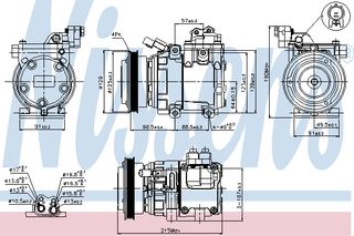 A/C COMP HYUNDAI ELANTRA  00- ΚΑΙΝ. NISSENS 89082 HYUNDAI COUPE HYUNDAI ELANTRA HYUNDAI LANTRA HYUNDAI MATRIX HYUNDAI TUCSON KIA SPORTAGE