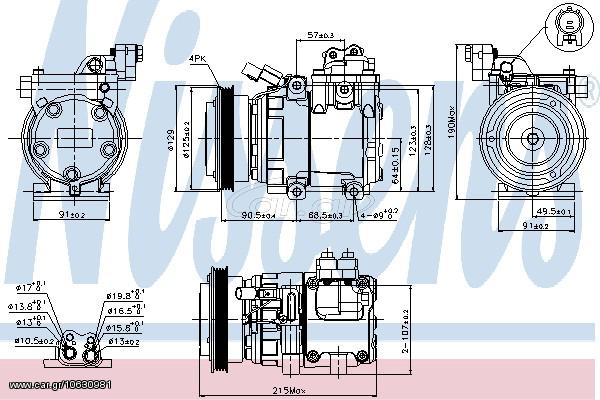 A/C COMP HYUNDAI ELANTRA  00- ΚΑΙΝ. NISSENS 89082 HYUNDAI COUPE HYUNDAI ELANTRA HYUNDAI LANTRA HYUNDAI MATRIX HYUNDAI TUCSON KIA SPORTAGE