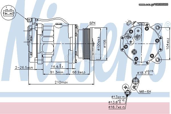 A/C COMPRESSOR VW-POLO  99- ΚΑΙΝ. NISSENS 89088 VW LUPO VW POLO