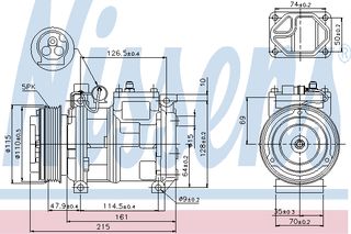 A/C COMPRESSOR BMW 3(E36)  90- ΚΑΙΝ. NISSENS 89093 BMW 3 BMW 5