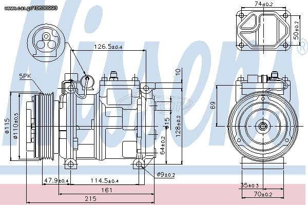 A/C COMPRESSOR BMW 3(E36)  90- ΚΑΙΝ. NISSENS 89093 BMW 3 BMW 5