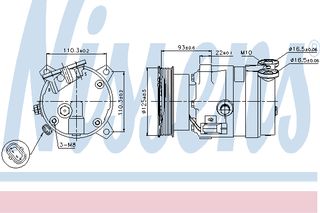 A/C COMPR OPEL CORSA B 94- ΚΑΙΝ. NISSENS 89106 OPEL CORSA OPEL TIGRA