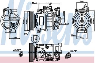 A/C COMPRESSOR AUDI A6  04- ΚΑΙΝ. NISSENS 89111 AUDI A6 AUDI A7