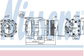 A/C COMPRESSOR PASSAT 2.8 91- ΚΑΙΝ. NISSENS 89118 VW CORRADO VW PASSAT