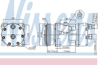 A/C COMPR PEUGEOT BOXER  94- ΚΑΙΝ. NISSENS 89123 CITROEN JUMPER FIAT DUCATO PEUGEOT BOXER