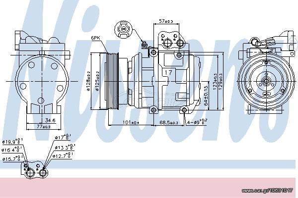 A/C COMPRESSOR KI SPORTAGE 04- ΚΑΙΝ. NISSENS 89153 HYUNDAI TUCSON KIA SPORTAGE