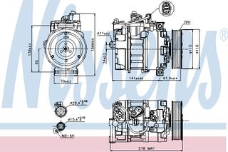 A/C COMPRESSOR VW PHAETON 02- ΚΑΙΝ. NISSENS 89210 AUDI A8 VW PHAETON