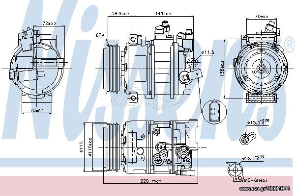 A/C COMPRESSOR VW-GOLF VI  08- ΚΑΙΝ. NISSENS 89211 AUDI A1 AUDI A3 AUDI A6 AUDI Q3 AUDI TT SEAT ALHAMBRA SEAT ALTEA SEAT IBIZA SEAT LEON SEAT TOLEDO SKODA FABIA SKODA OCTAVIA SKODA ROOMSTER SKODA SUP