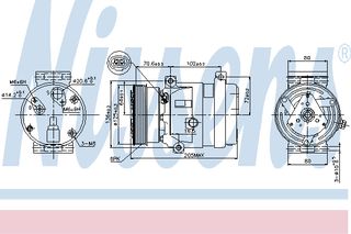 A/C COMPRESSOR REN LAGUNA  01- ΚΑΙΝ. NISSENS 89218 RENAULT LAGUNA