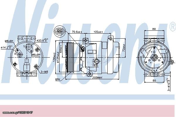 A/C COMPRESSOR REN LAGUNA  01- ΚΑΙΝ. NISSENS 89218 RENAULT LAGUNA