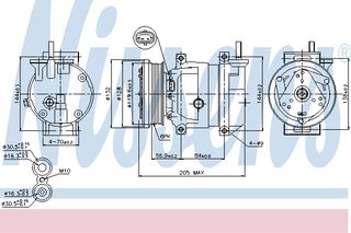 A/C COMPR CHEVROLET KALOS 02- ΚΑΙΝ. NISSENS 89221 CHEVROLET AVEO CHEVROLET KALOS DAEWOO KALOS DAEWOO LEGANZA DAEWOO NUBIRA