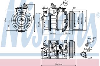 A/C COMPRESSOR ROVER 75   99- ΚΑΙΝ. NISSENS 89231 LAND ROVER FREELANDER MG MG ROVER 75