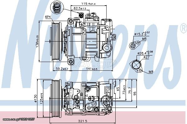 A/C COMPRESSOR A4  3.2i  00- ΚΑΙΝ. NISSENS 89236 AUDI A4 AUDI A8