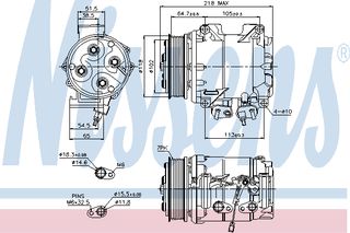 A/C COMPR HONDA CR-V 2.0 02-06 ΚΑΙΝ. NISSENS 89242 HONDA ACCORD HONDA CR-V