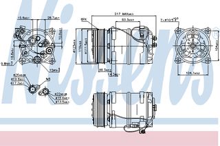 A/C COMPRESSOR VOLVO 850   91- ΚΑΙΝ. NISSENS 89249 VOLVO 850 VOLVO C70 VOLVO S70 VOLVO V70