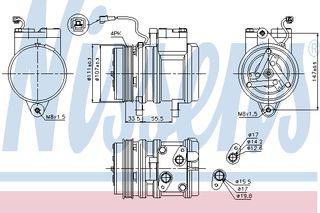 A/C COMP CHEVROLET KALOS   05- ΚΑΙΝ. NISSENS 89275 DAEWOO MATIZ