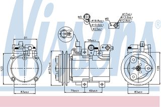 A/C COMPRESSOR HYUNDAI H-1 01- ΚΑΙΝ. NISSENS 89282 HYUNDAI H-1