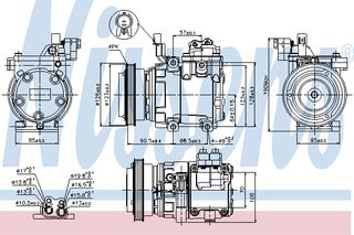 A/C COMPRESSOR HYU TUSCON  04- ΚΑΙΝ. NISSENS 89286 HYUNDAI ELANTRA HYUNDAI TUCSON KIA SPORTAGE