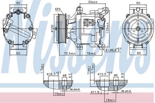 A/C COMPRESSOR FIAT PUNTO 99- ΚΑΙΝ. NISSENS 89324 FIAT 500 FIAT 500L FIAT BARCHETTA FIAT DOBLO FIAT IDEA FIAT PANDA FIAT PUNTO LANCIA MUSA LANCIA YPSILON