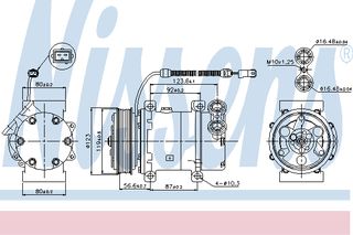 A/C COMPRESSOR PEUGEOT 206 98- ΚΑΙΝ. NISSENS 89339 CITROEN XSARA PEUGEOT 206