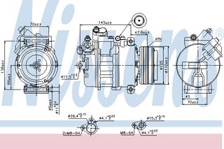 A/C COMP BMW X5   00- ΚΑΙΝ. NISSENS 89341 BMW X5