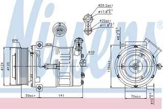 A/C COMPRESSOR VECTRA C   02- ΚΑΙΝ. NISSENS 89343 CADILLAC BLS FIAT CROMA OPEL SIGNUM OPEL VECTRA SAAB 9-3