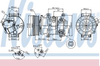 A/C COMPRESSOR  AVENSIS  03- ΚΑΙΝ. NISSENS 89345 TOYOTA AVENSIS TOYOTA COROLLA