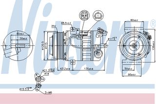 A/C COMPRESSOR REN LAGUNA  07- ΚΑΙΝ. NISSENS 89392 NISSAN X-TRAIL RENAULT LAGUNA