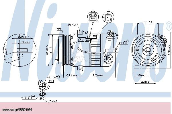 A/C COMPRESSOR REN LAGUNA  07- ΚΑΙΝ. NISSENS 89392 NISSAN X-TRAIL RENAULT LAGUNA