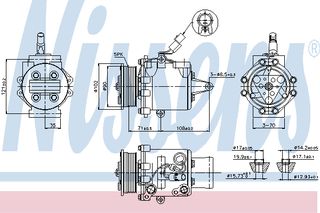 A/C COMPRESSOR MIT COLT   04- ΚΑΙΝ. NISSENS 89591 MITSUBISHI COLT