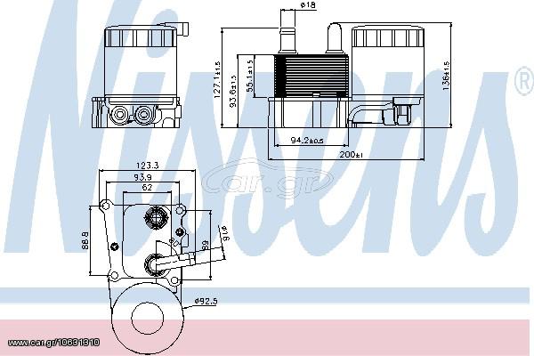 ΨΥΓΕΙΟ ΛΑΔΙΟΥ FOCUS 1.8 TDCI ΚΑΙΝ. NISSENS 90696 FORD FOCUS FORD TOURNEO FORD TRANSIT