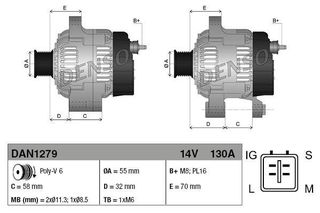 ALTERNATOR LEXUS GS 430 08- ΚΑΙΝ. DENSO DAN1279 LEXUS GS LEXUS LS