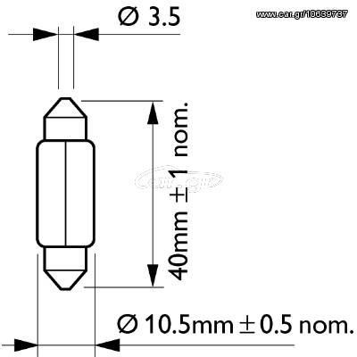 ΛΑΜΠΑ T10,5X43 24V 5W ΚΑΙΝ. PHILIPS 48233473