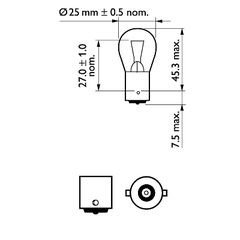 ΛΑΜΠΑ P25 12V 18W ΚΑΙΝ. PHILIPS 48440673 CHEVROLET CAMARO MAZDA DEMIO MAZDA MPV NISSAN ALMERA TOYOTA 4 TOYOTA AVENSIS TOYOTA HILUX