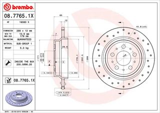 XR ΔΙΣΚΟΙ ΦΡΕΝ.ΟΠ.VOLVO S80 98 ΚΑΙΝ. BREMBO 0877651X VOLVO S60 VOLVO S80 VOLVO V70 VOLVO XC70