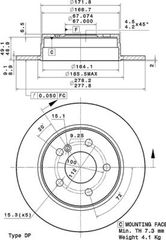 ΔΙΣΚ.ΦΡΕΝ.ΟΠ.M.B C CLASS W204 ΚΑΙΝ. BREMBO 08A73710 MERCEDES-BENZ C-CLASS