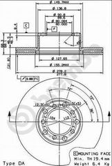 ΔΙΣΚΟΙ ΦΡΕΝΩΝ MERCEDES W126 EM ΚΑΙΝ. BREMBO 09246520 MERCEDES-BENZ S-CLASS MERCEDES-BENZ SL